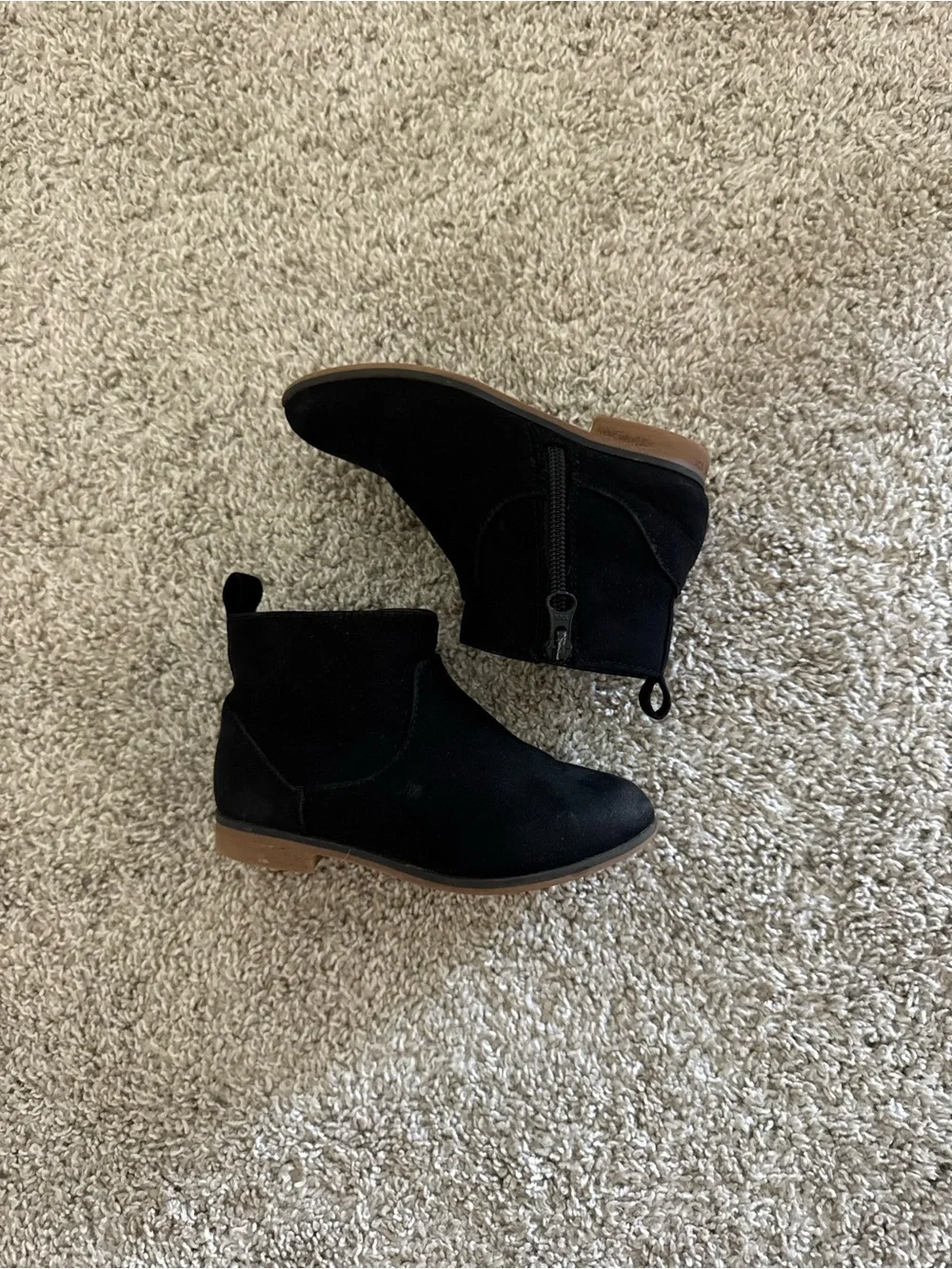 Girls Ankle Boots Bundle Size 9 Fall booties Old Navy Black & Taupe Suede